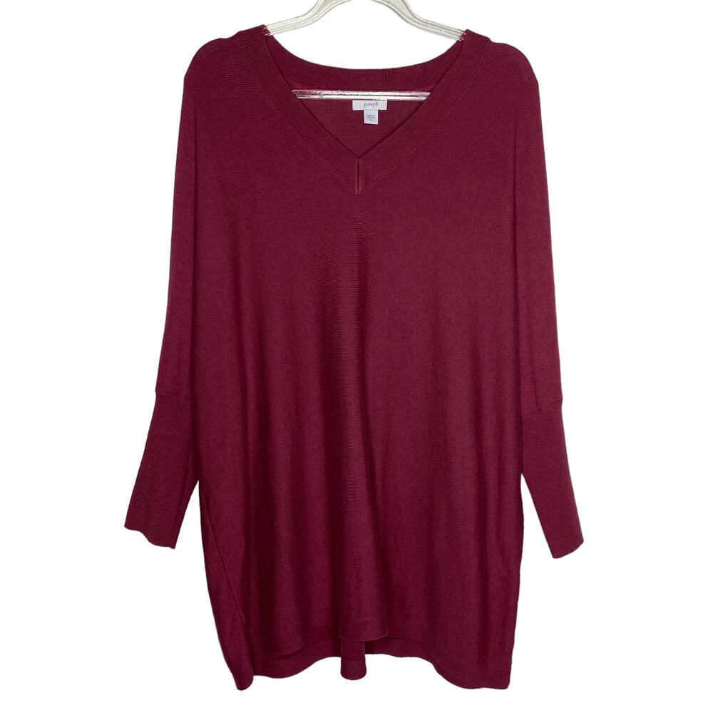 J Jill Pure Jill Womens Sz Medium Dusty Rose Pullover Sweater 3/4 Dolman Sleeves